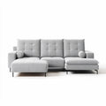 Gray sectional sofa with chaise lounge fabric upholstery 240 x 150 x 85cm
