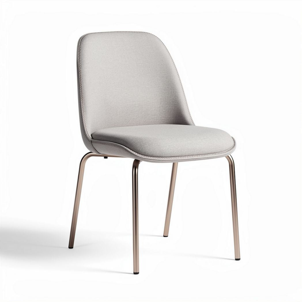 Fabric dining chair with metal legs in light gray 45 x 50 x 85cm