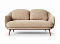 Two-seater sofa in beige fabric with wooden legs 180 x 80 x 75cm