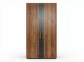 Wooden storage cabinet with metal accents 80 x 40 x 180cm for home organization