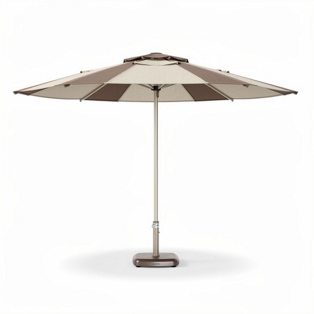 Outdoor patio umbrella with aluminum frame and UV protection 250 x 250 x 240cm beige and brown