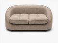 Modern two-seater sofa in beige textured fabric 150 x 80 x 70cm