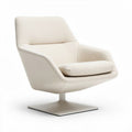 Contemporary white swivel chair with soft fabric upholstery and ergonomic design